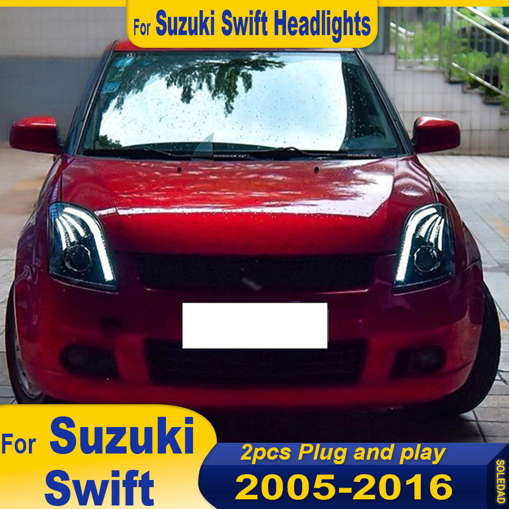 Full LED Headlights For Suzuki Swift 2005 2006-2016 Swift Car Headlights Modified Front Led DRL