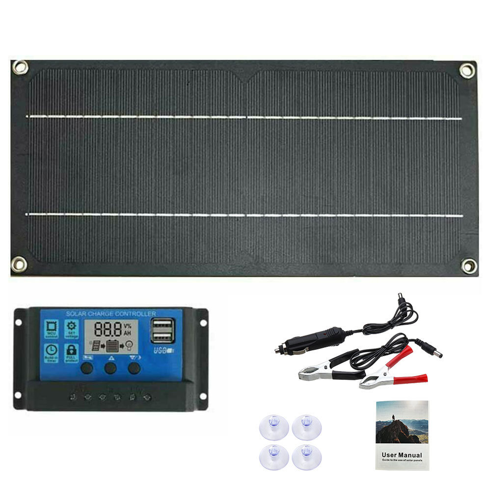 Solar Panel Kit DC 12-24V Portable Sunpower Solar Charger Panels Protection Monocrystalline Solar Po