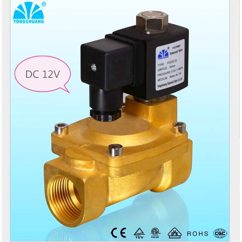 DC 12V Normally Open N/O 2 Way Pilot Solenoid Valve15mm Water Steam Oil Solenoid Electric Valve