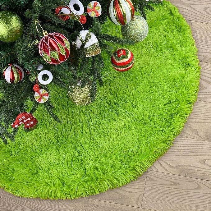 Christmas Tree Skirt 90CM Plush Tree Skirt Christmas Tree Apron Family Hotel Mall Christmas