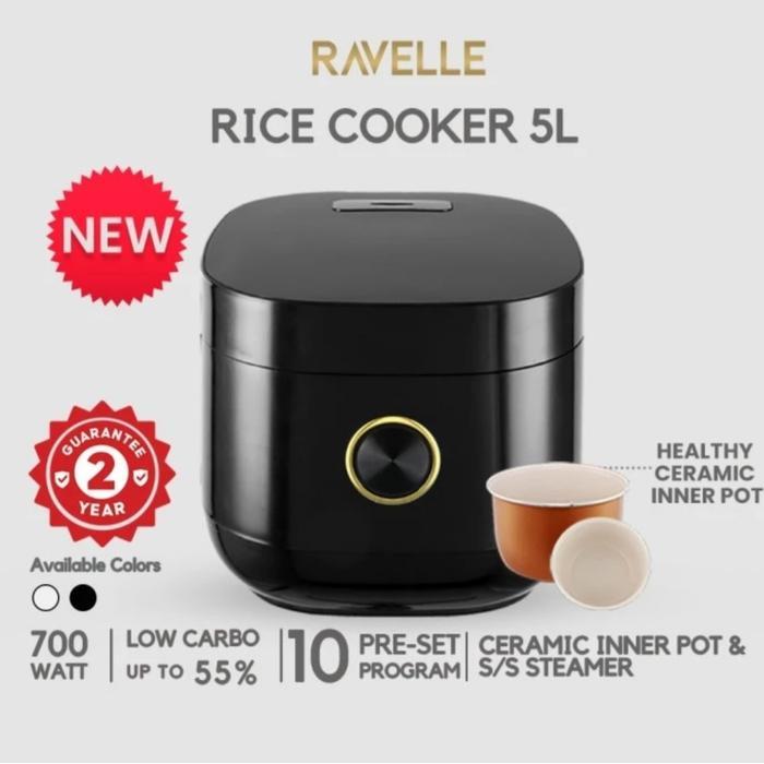 Rice Cooker Ravelle 5 Liter - Digital Low Carbo Rice Cooker Air Saringan