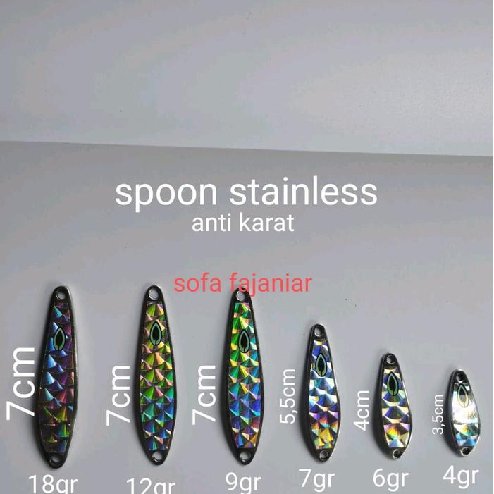 lure umpan spoon mini stainlist spon casting UL