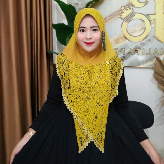 Sedia hijab instan fo Kahiyang brukat mewah