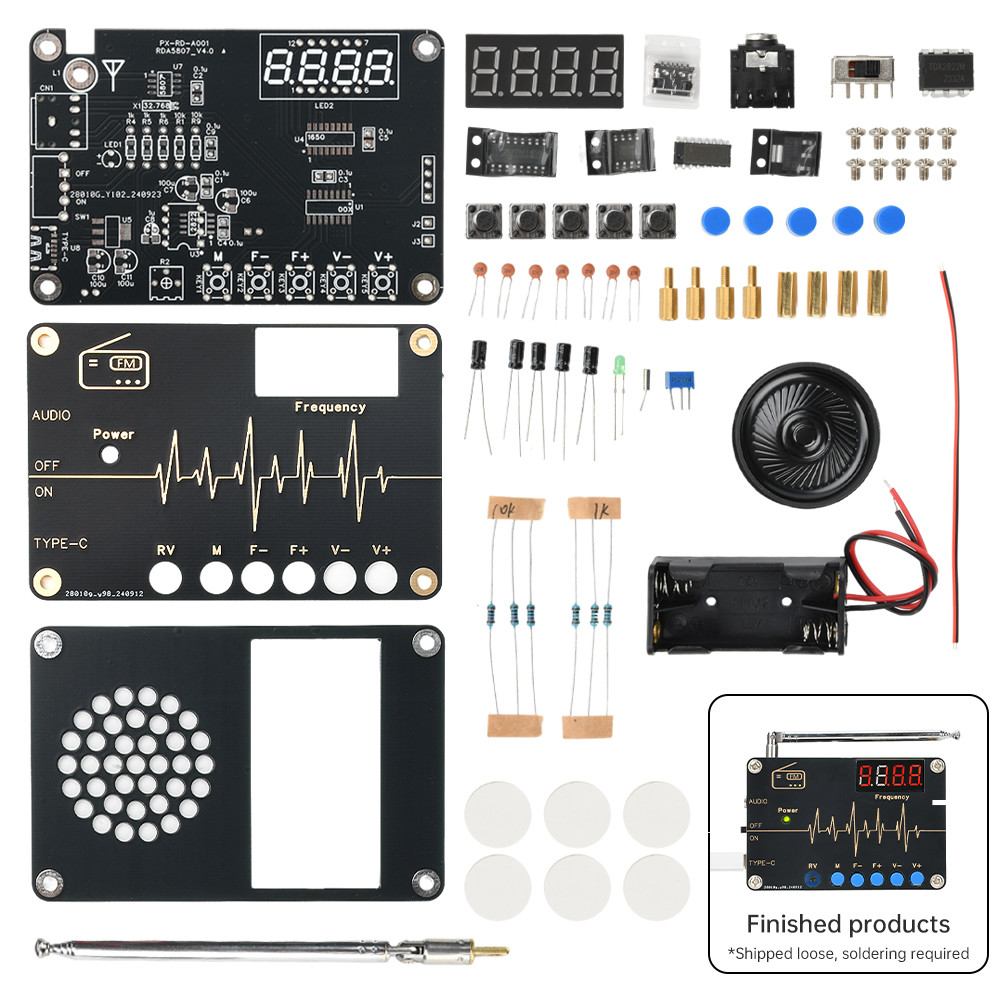 A Set DC 5V RDA5807M FM Radio Electronic Production Digital Full Frequency Welding Assembly DIY Kit