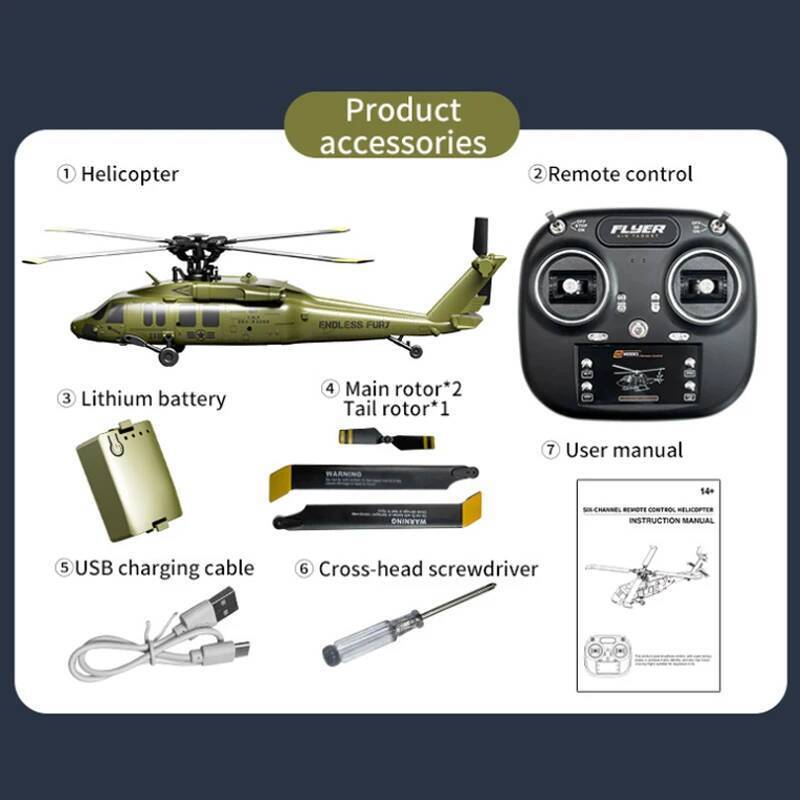 JJRC U9901 6CH Brushless RC Helicopter Inverted Flight Stunt Remote Control Helicopter with 6 Axis