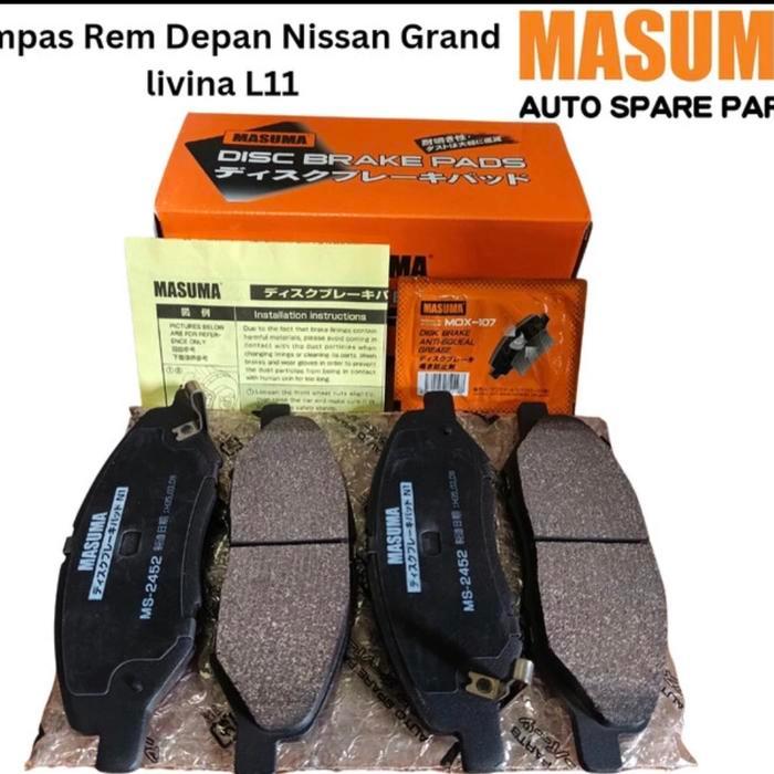 Kampas Rem Depan Grand Livina L11 2014-2018 Masuma Japan Brake Pad Front