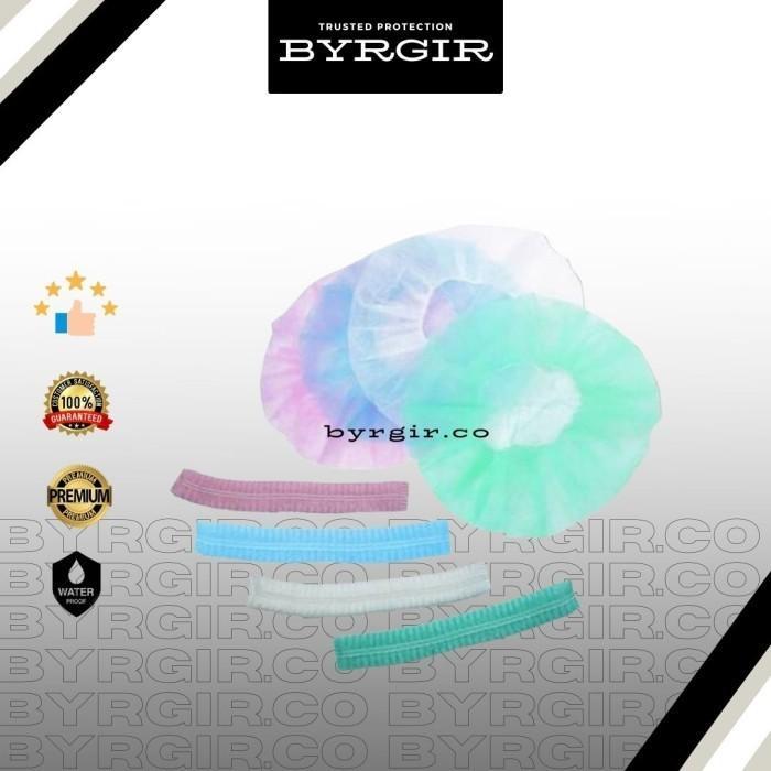 Disposable Hair Net Disposal Topi Penutup Pelindung Kepala Head Mob Surgical Shower Doctor Nurse Cap