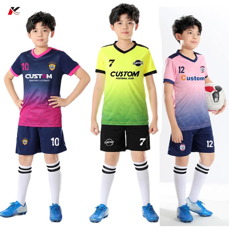 Children Football Jersey Set Men Boy Custom Soccer Uniform Outfit School College Team Club