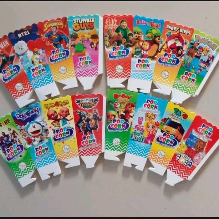 kertas popcorn/kotak popcorn /wadah popcorn/ pembungkus popcorn 12x6 cm Putih
