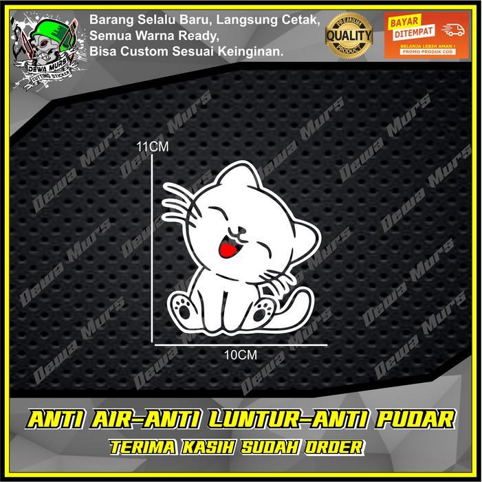 CUTTING STICKER ANAK KUCING LUCU LIDAHNYA MERAH STICKER COCOK BUAT MOTOR DAN MOBIL