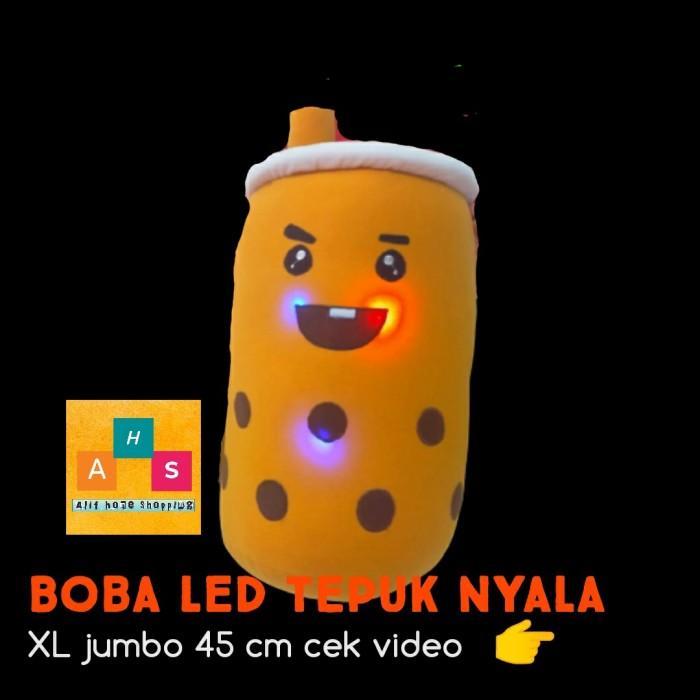 Thebest- Boneka boba bantal boba lampu LED tepuk Jumbo 45cm SNI