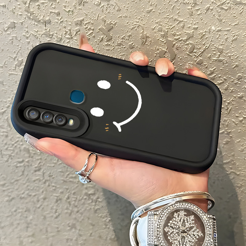 Casing Hp Untuk VIVO Y17 Y15 Y12 Y12i Y3 Y3s 2020 Case Casing pola Rainbow smiley wajah Cesing HP Ka