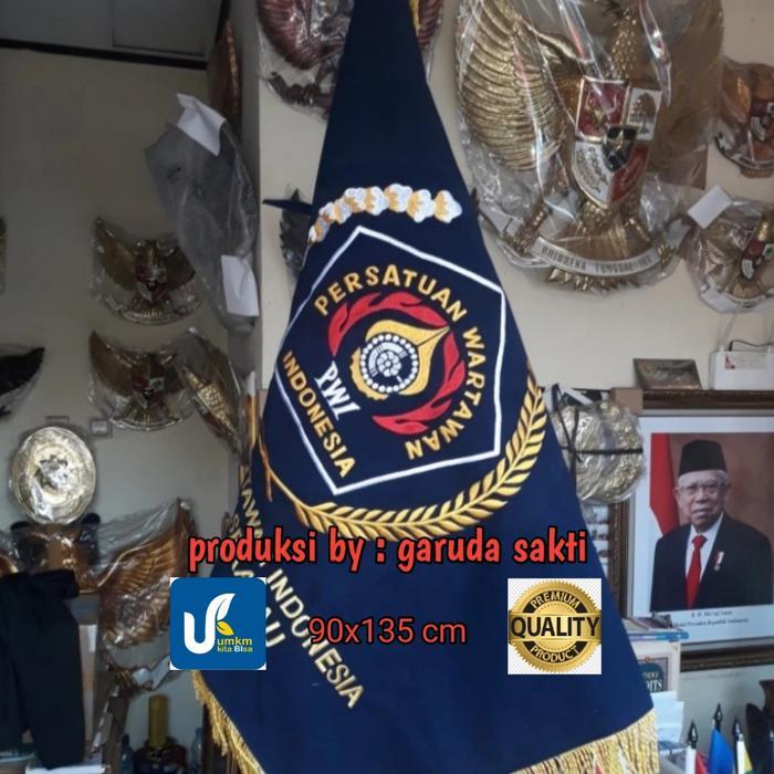 bendera bordir pwi 1 sisi