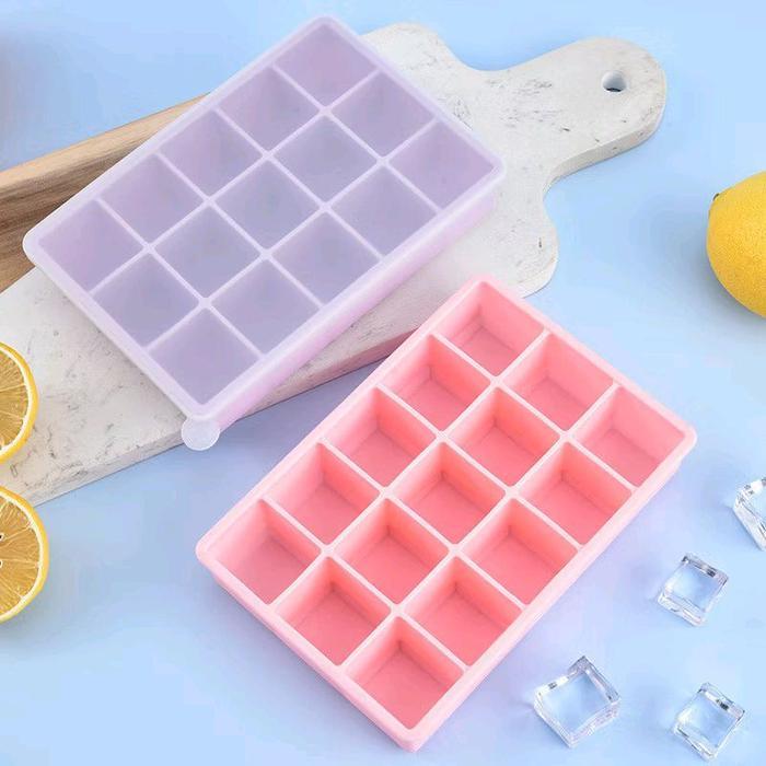 Cetakan es batu silikon cetakan mpasi wadah mpasi tempat mpasi cetakan es bpa free cetakan kaldu