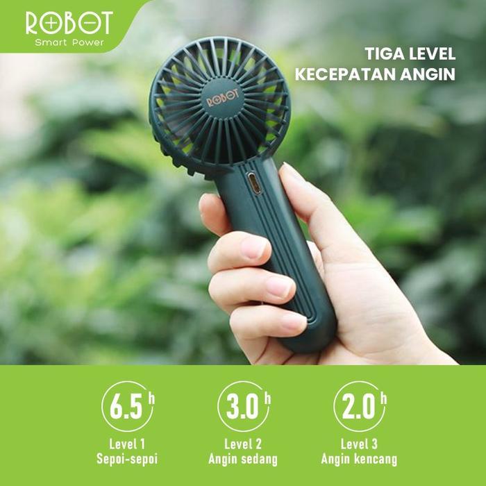 ROBOT KIPAS ANGIN MINI RT-BF07 2000mAH PORTABLE MINI FAN USB RT BF07