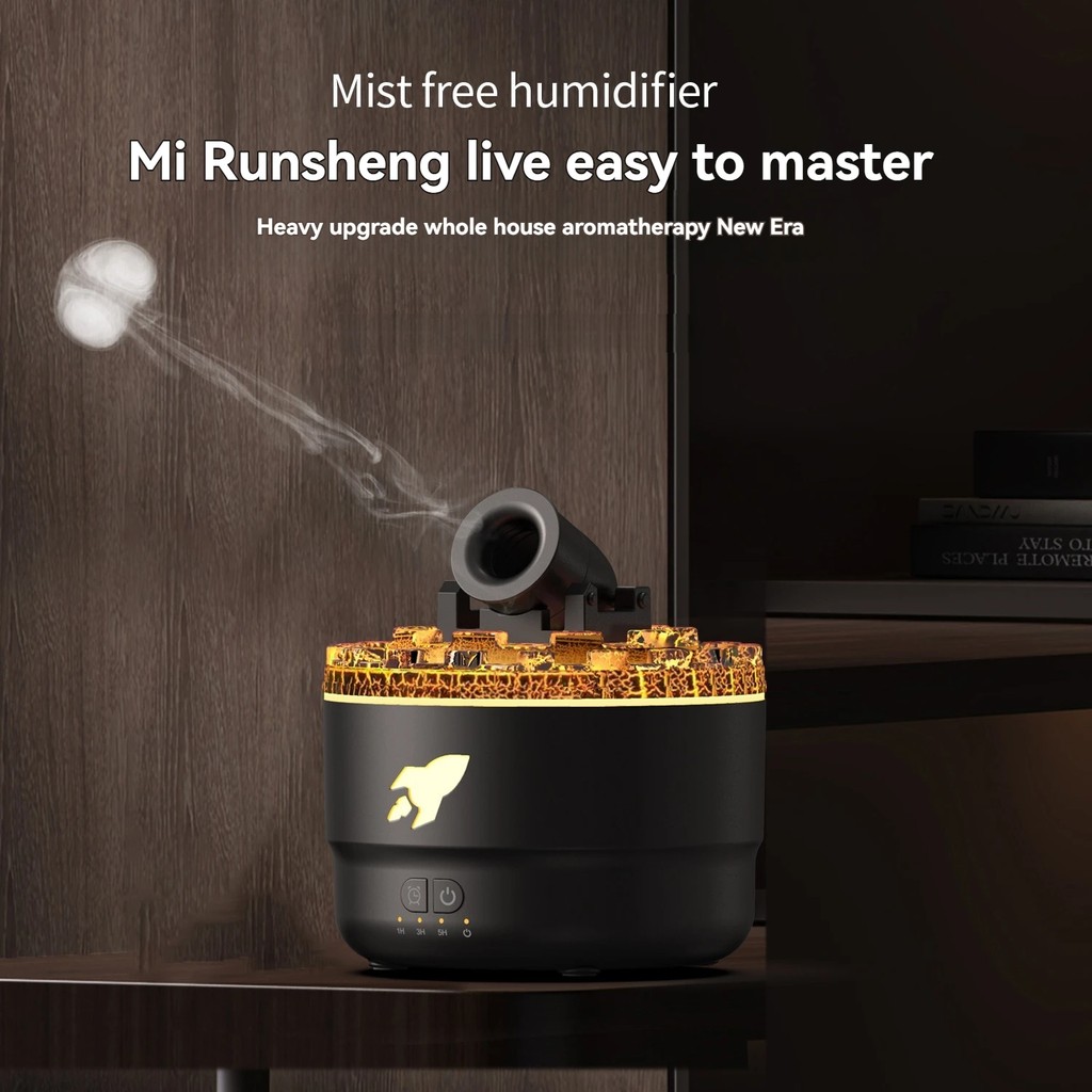 New Creative Fort Colorful Crack Aroma Diffuser Home Desktop Small Ultrasonic Smoke Spitting Ring