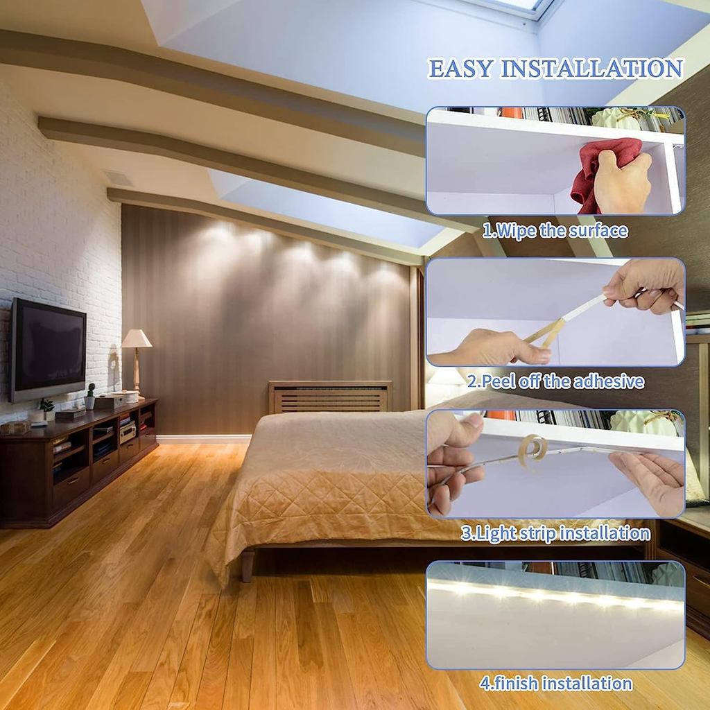 DC 5V USB LED Strip 2835 Putih Hangat Led Strip Cahaya TV Latar Belakang Pencahayaan Pita Dekorasi