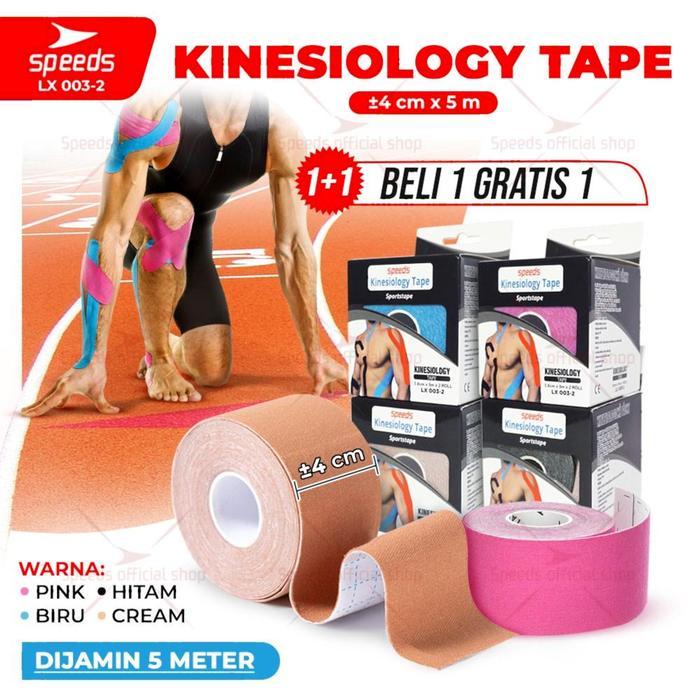 SPEEDS Kanesio Tape / Tapping / Kinesiology Tape 4cm x 5m Tapping Plester Elastis Untuk Olahraga