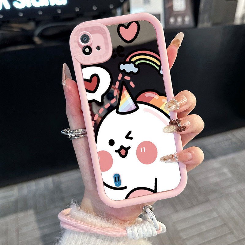 Casing Hp untuk Realme C20 C20A C11 2021 C11 2020 Case Casing Unicorn dan Dinosaurus pola Silikon So