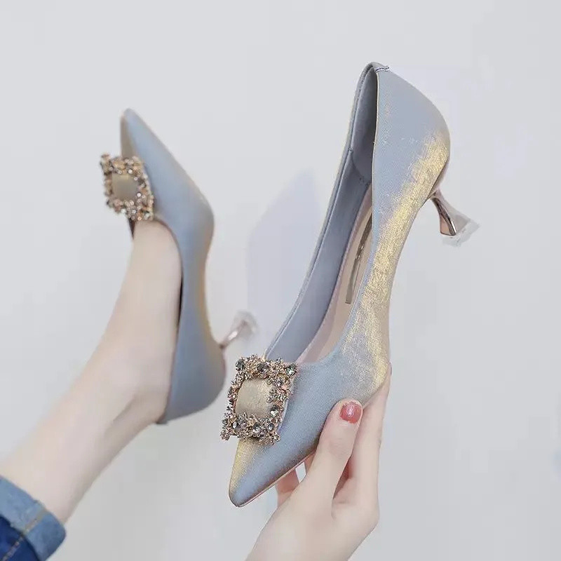 sapatos femininas women cute light purple spring & summer comfort stiletto heel shoes lady sexy