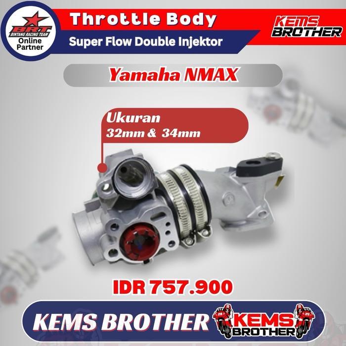 Tb Throttle Body Yamaha Nmax Old Brt 32Mm & 34Mm - Super Double Injector - Original Brt