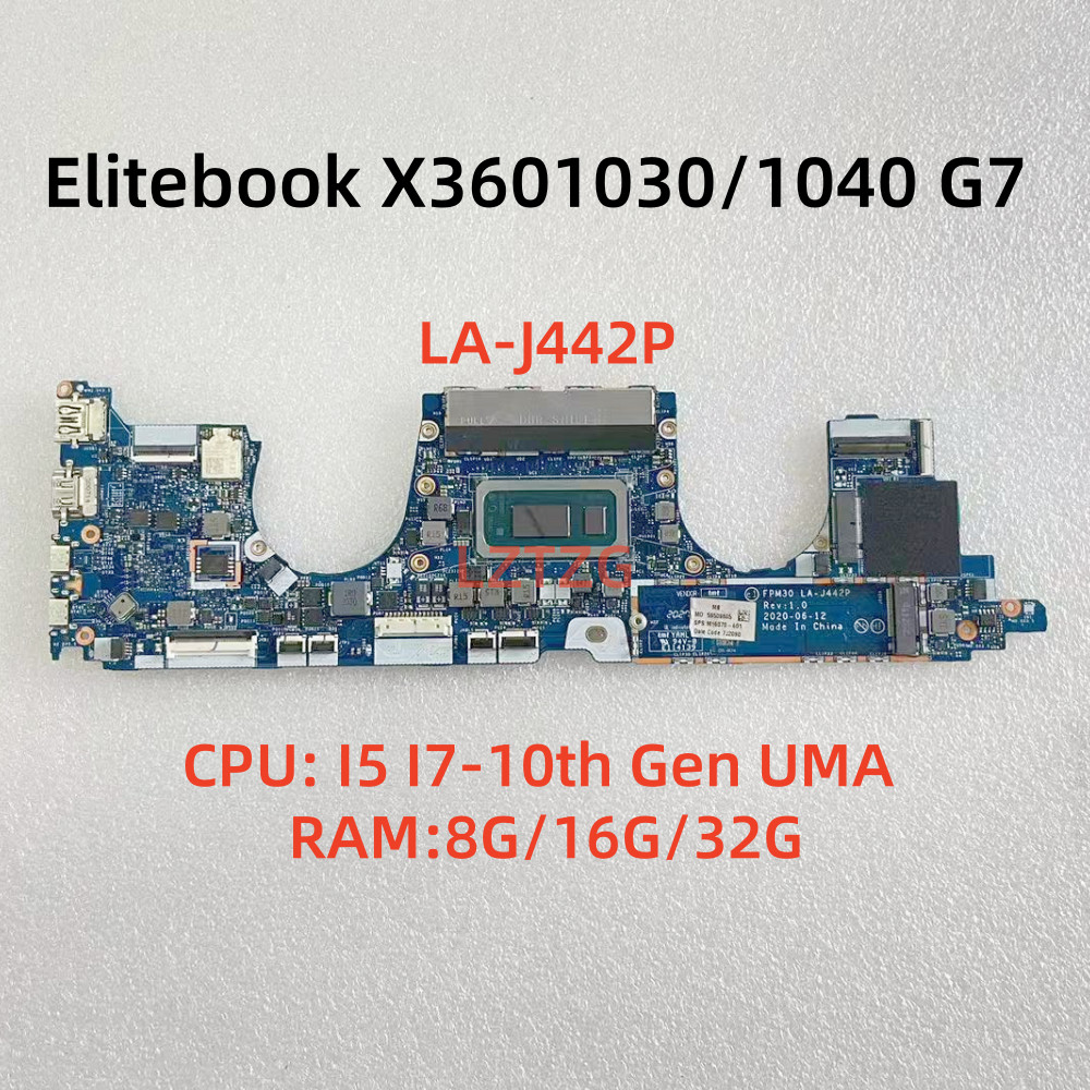 LA-J442P For HP Elitebook X360 1030 1040 G7 Laptop Motherboard I5 I7-10th Gen 8G/16G/32G UMA 100%