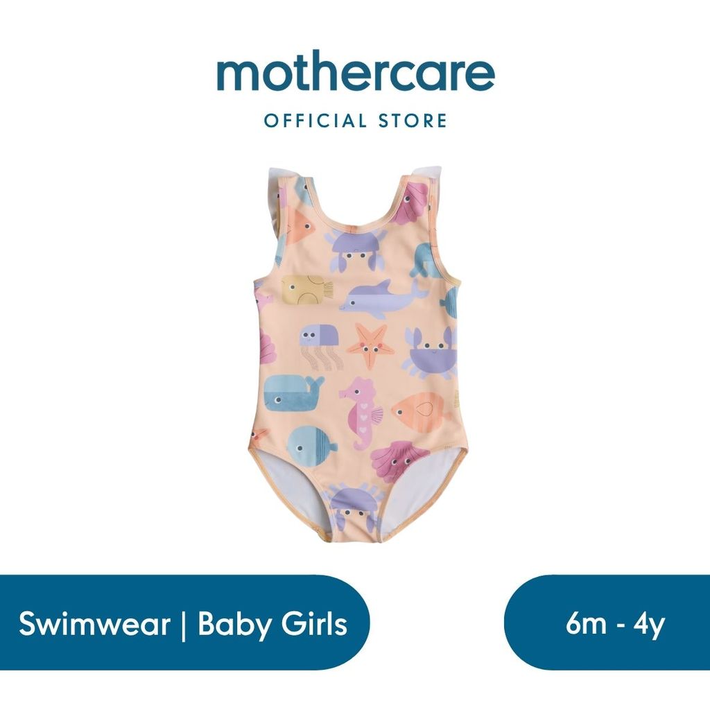 Mothercare Sealife Swimsuit - Baju Renang Anak Bayi Perempuan (Orange)