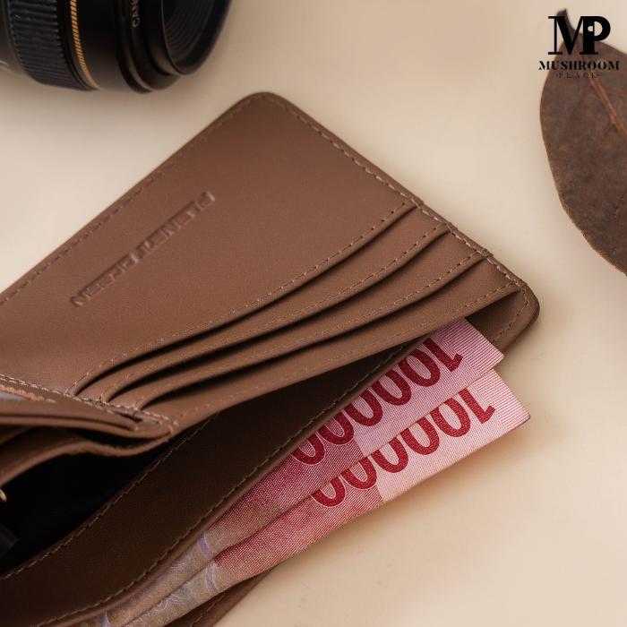 Dompet Pria Planet Ocean Dompet Lipat Pendek Pria Bahan Sintetis List Warna Original