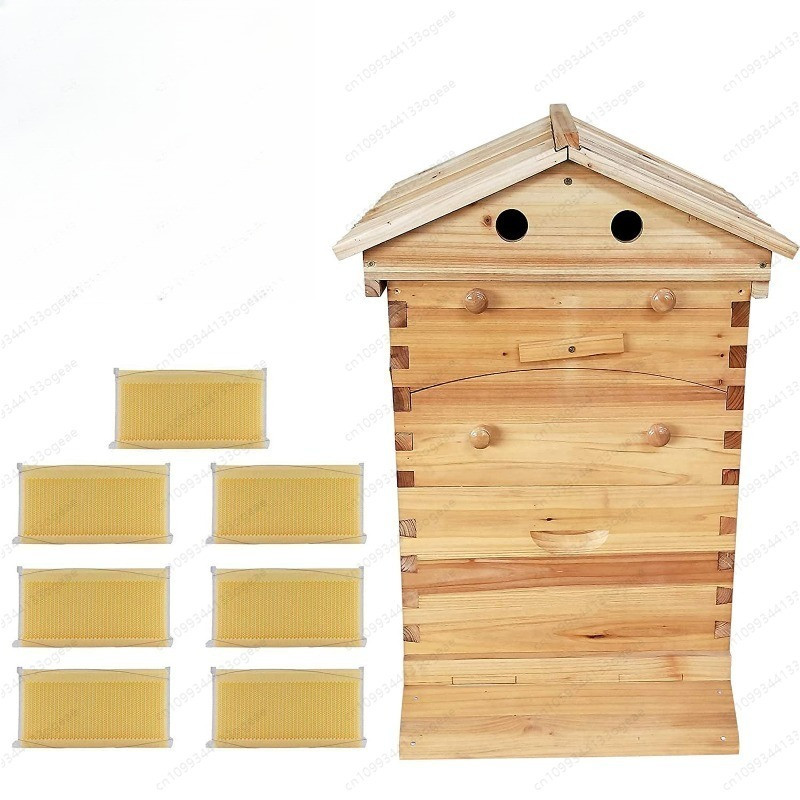 Beekeeping Equipment Honey Flowing Bee Hive New Automatic Bee Hive with 7 Pcs Auto Flow Beehive
