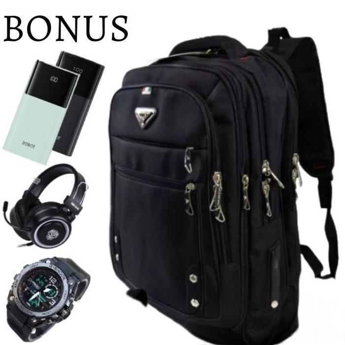 Eiger - Free Jam Tangan] Tas Milano Pria Tas Pria Dewasa Tas Ransel Pria Wanita Warna Coklat (Tpc)