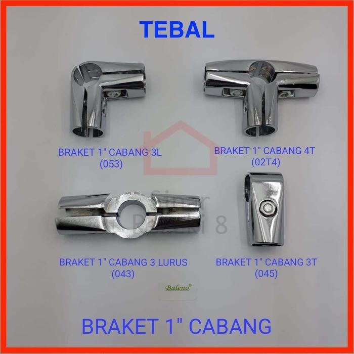 Bracket Pipa 1" inch Cabang 3L Lubang Sambungan Pipa Join Bulat .