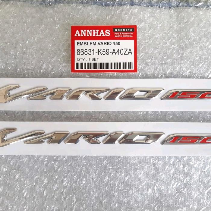 Logo Emblem Vario 150 (Merah Timbul 3D) Harga 2Pc Sepasang Kiri Dan Kanan