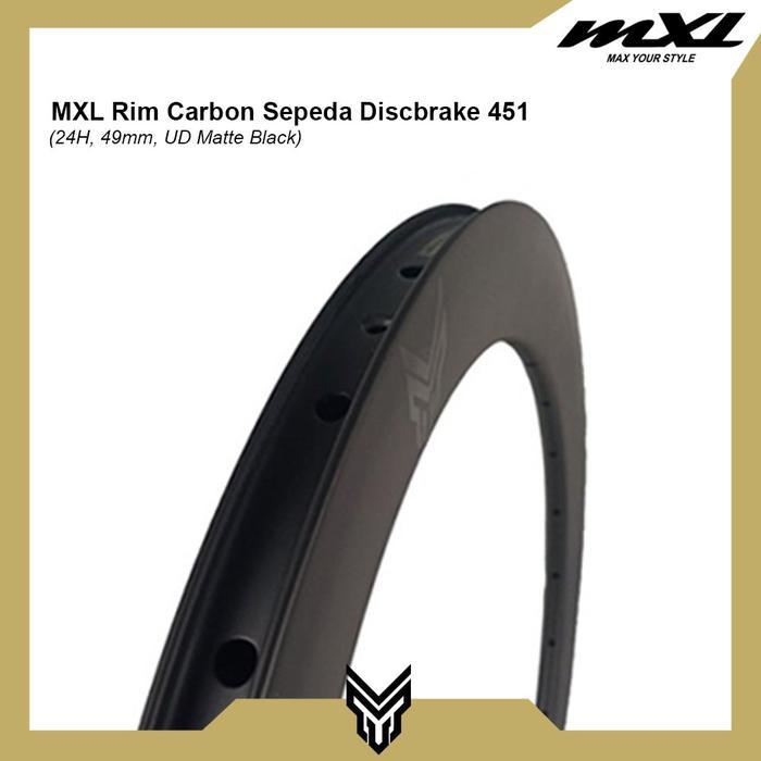 Harga Murah MXL Rims Sepeda Lipat Carbon Discke 20 451 24H 49MM Velg Sepeda
