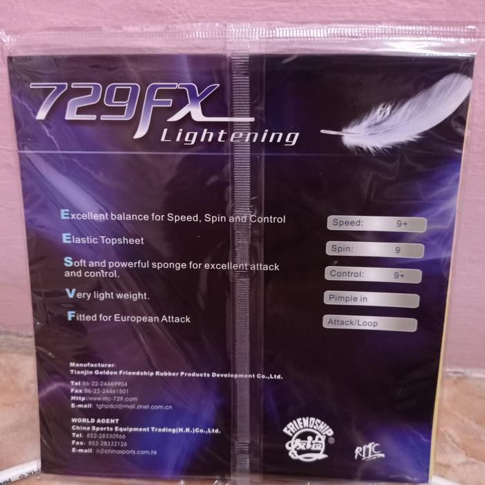 Karet Tenis Meja Friendship 729 Fx Lightening Original