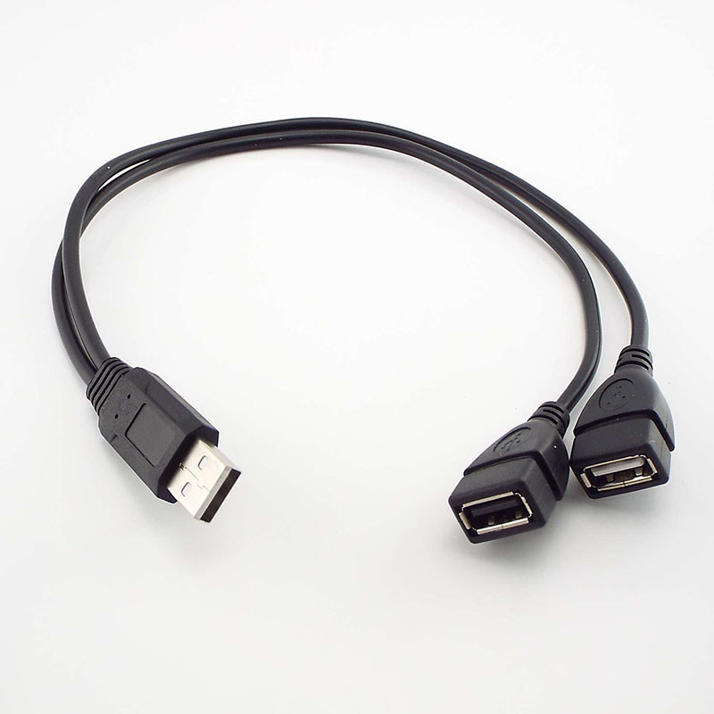 USB A-Male To 2 A-Female Power Adapter Converter USB 2.0 Male to Dual Y Splitter Cable DC Charging E