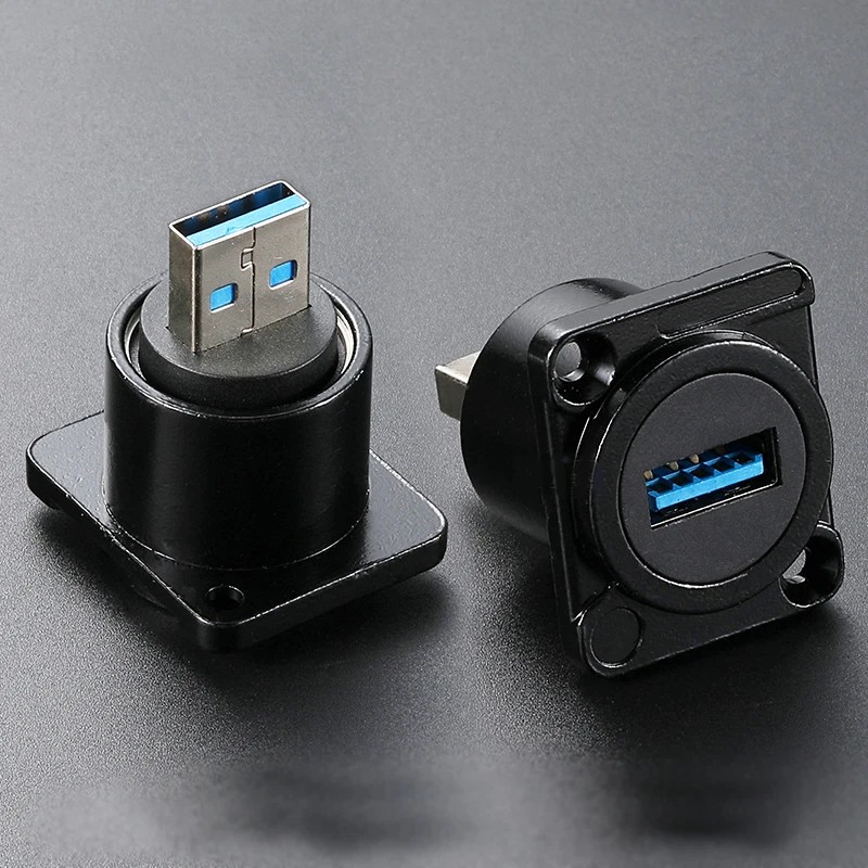 USB2.0 Aviation Data USB Connector Industrial USB3.0 Panel Mount Chassis Waterproof USB Female to Fe
