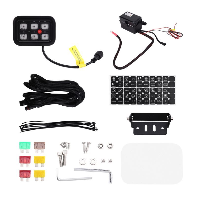 Sale Car Switch Panel LED Switch Panel 6 Gang Switch Panel 6 Gang Control Panel Switch Contact Contr