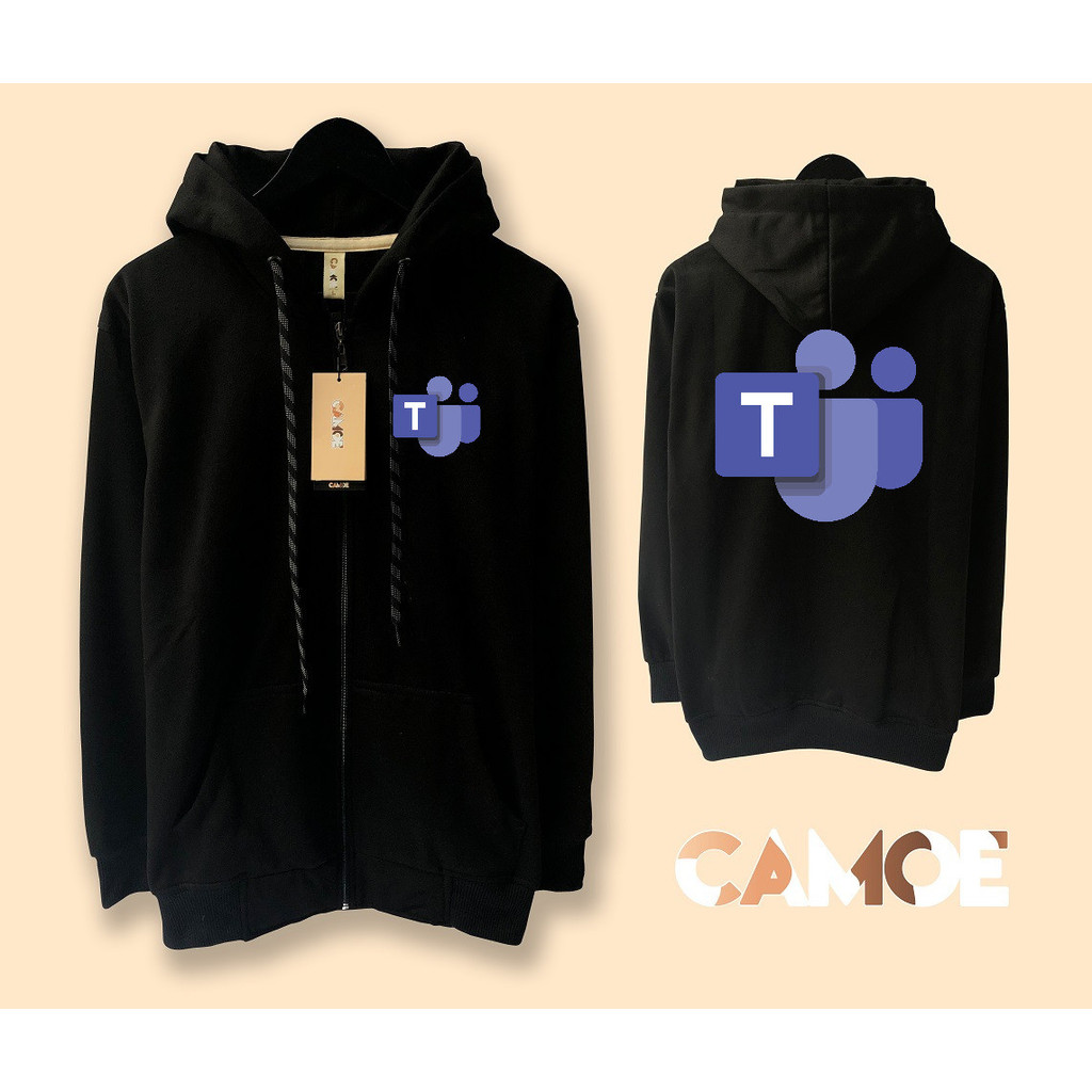 Jaket Hoodie Zipper Microsoft teams logo