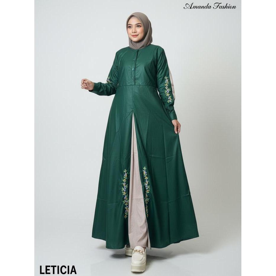 Gamis Amanda Leticia Katun Twill Premium Bordir (Free Pouch, Goodie Bag) Pasti Ori