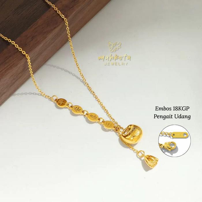 01-70 Kalung Titanium 6 Lapis Pelapisan Emas 18KGP Model Baru All Varian - Perhiasan & Aksesoris
