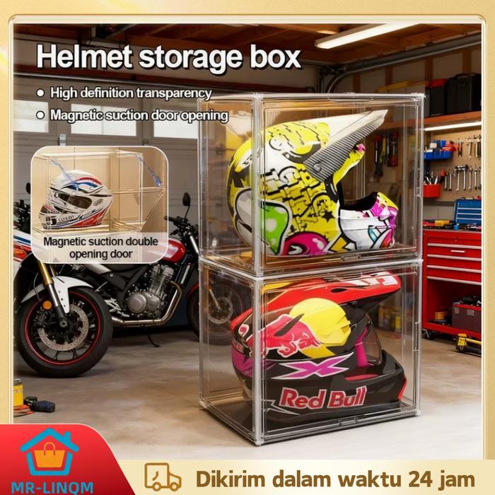 Mr-Linqm.IdCod Kemasan Individual Besar, Dapat Ditumpuk.Ukuran Ekstra Besar Kotak Helm Motor Kotak