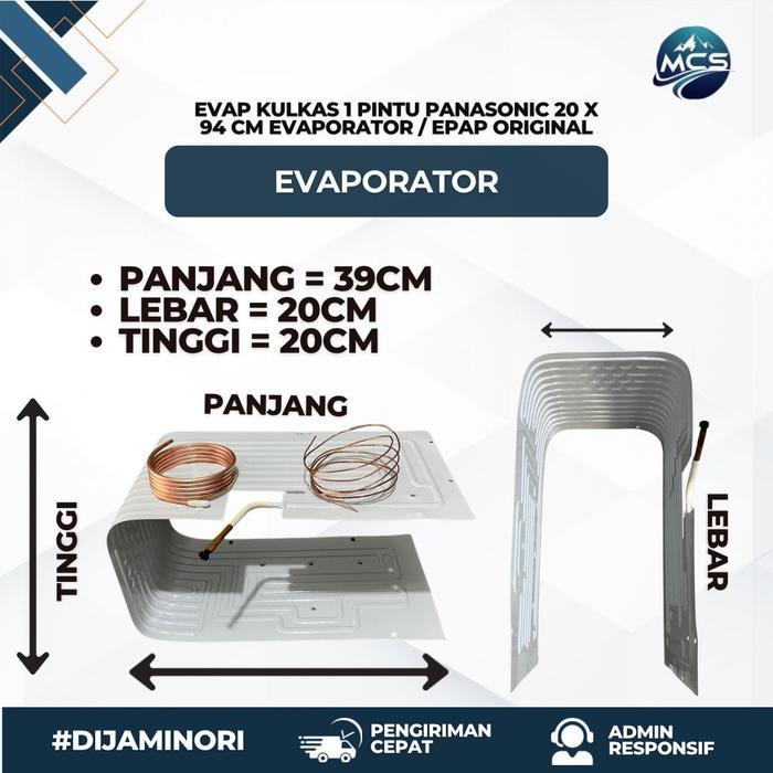 Evap kulkas 1 Pintu panasonic 20 x 94 cm evaporator / Epap original