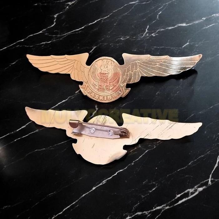 Lencana Wing Logo Garuda Paskibra Full Logam Kuningan Wing Garuda Paskibra