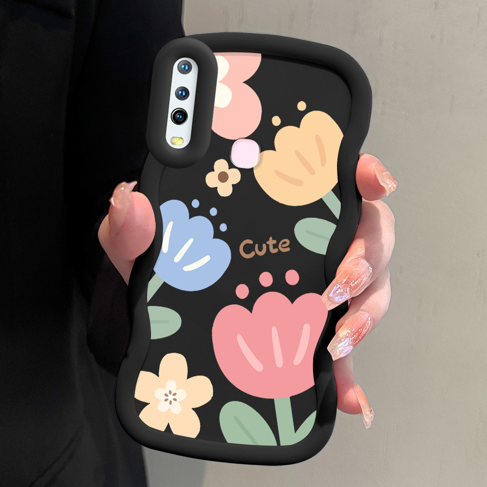 Casing Hp Untuk VIVO Y12 Y15 Y17 Y12I Y11 1902 2019 Case Softcase Kesing Soft Cassing Mode Bunga 024