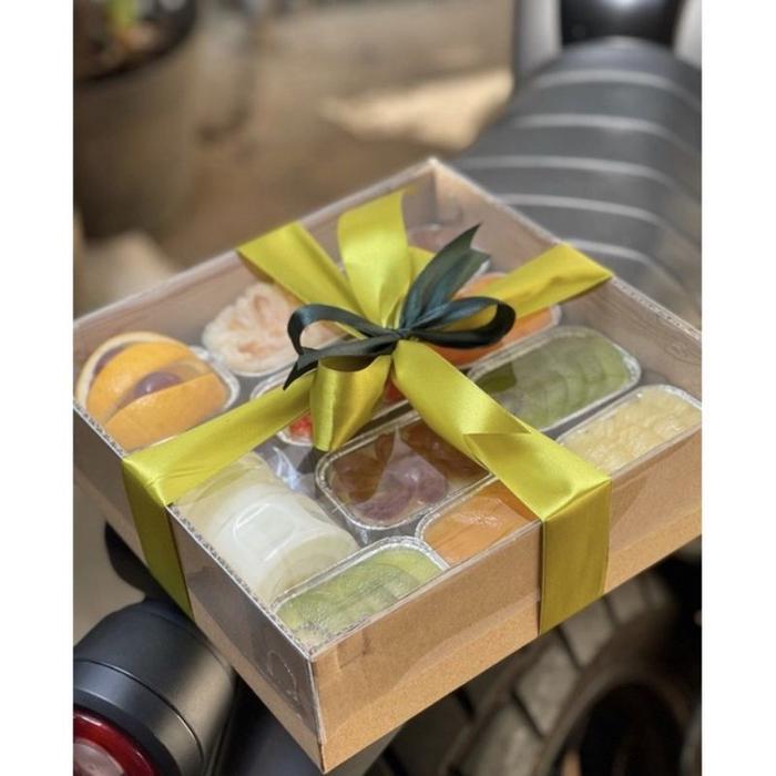 Dus Kraft Full Mika Transparan Isi 5Pcs / Dus Kue Mika / Box Kue Puding Mika