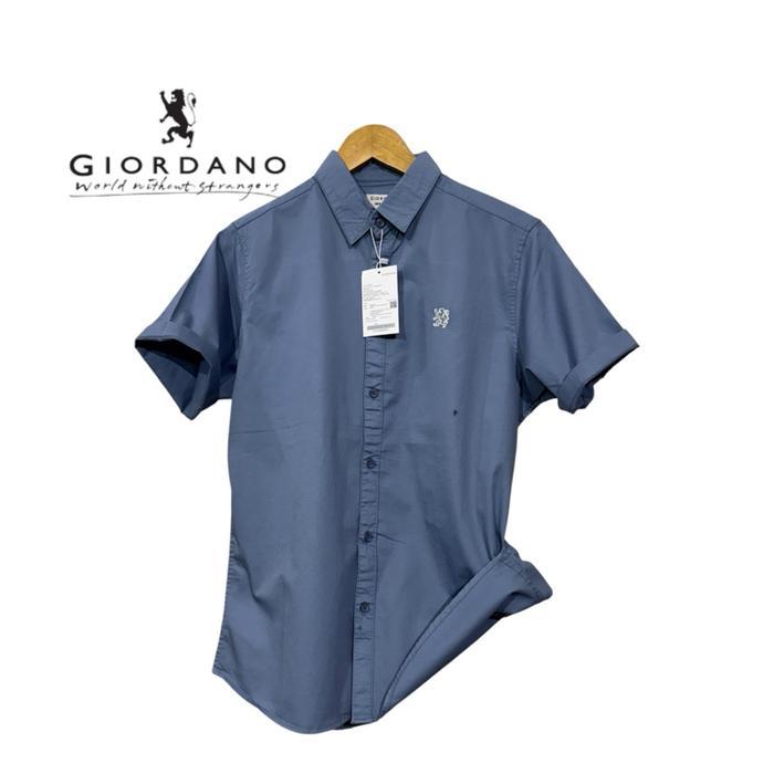 Kemeja Kerah Giordano Lengan Pendek Kemeja Pria Lengan Pendek Kemeja Putih