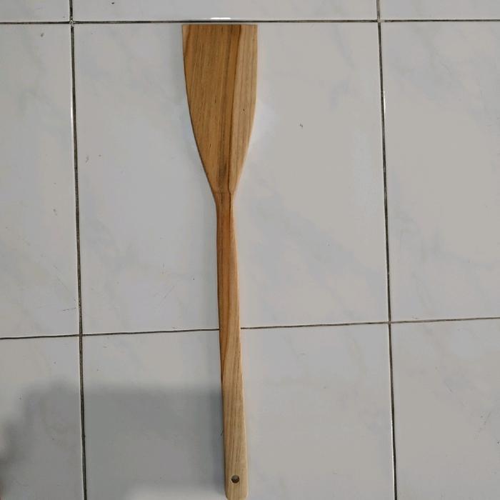 SPATULA KAYU JATI UKURAN BESAR TANPA CAT / PLITUR TERMURAH