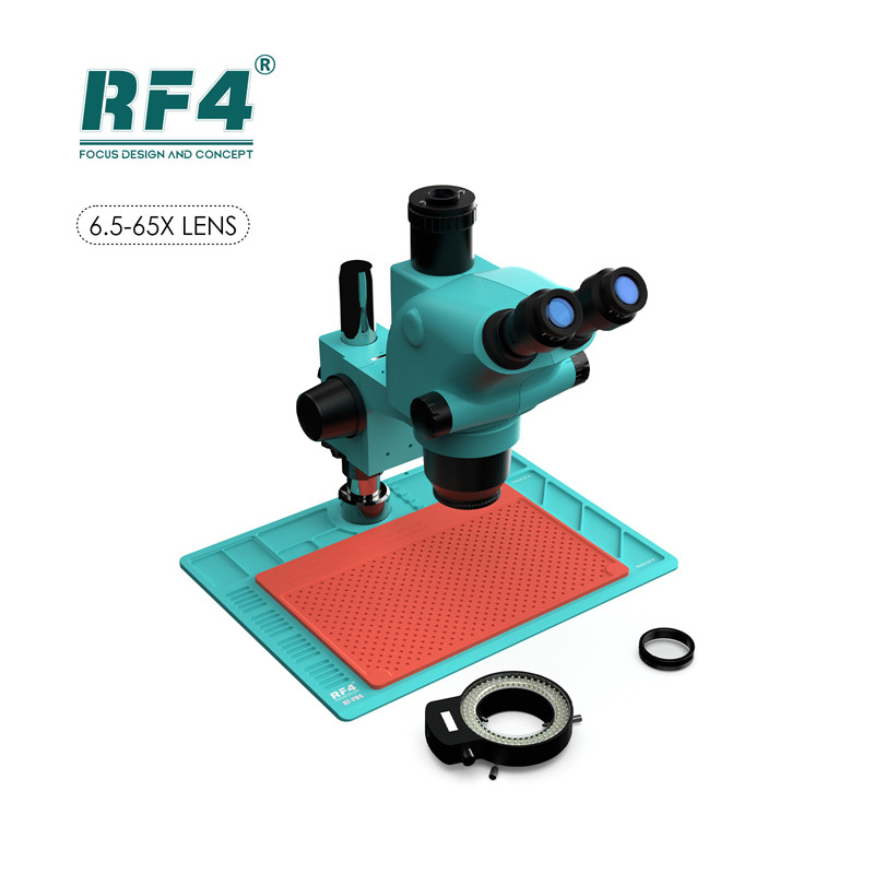 JUAL  RF4 RF6565-PO4 Stereo 6.5-65X Magnification Microscope High Temperature Resistant 144LED for E