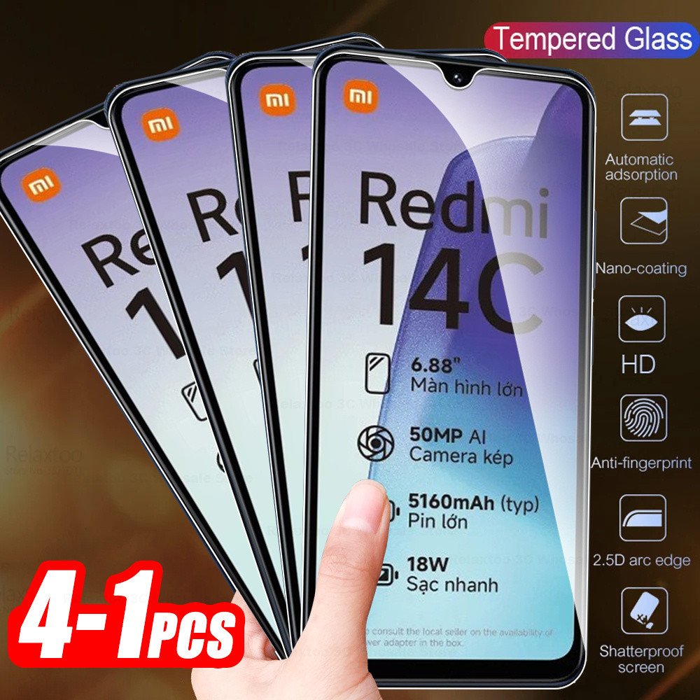 1-4PCS HD Screen Protector For Xiaomi Redmi 14C 4G 2024 Protective Glass Readmi 14C 14 C C14
