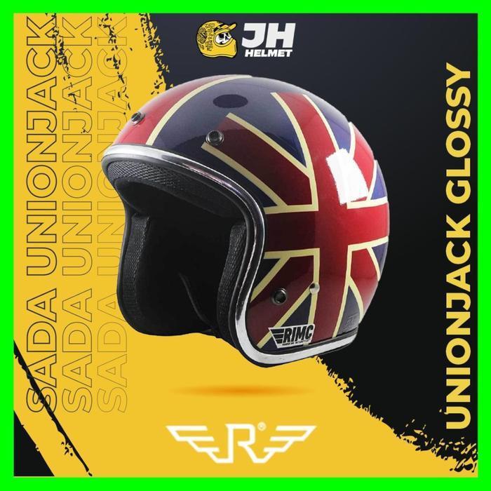 HELM SADA UNIONJACK BOGO RETRO CLASSIC TANPA KACA MOTORCYCLE JUAL HELM HELM HALF FACE KODE 738